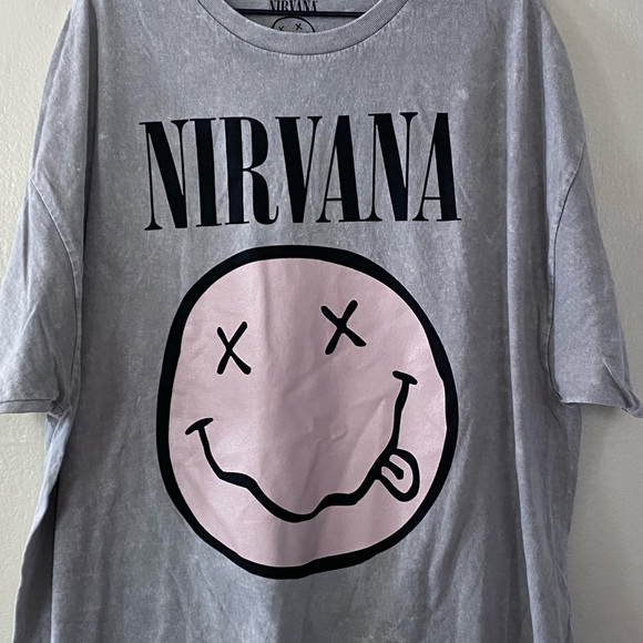 Distressed Gray Nirvana Graphic T Shirt 100% Cotton Unisex Short Sleeves Tee 3X - Picture 3 of 7